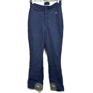 Bogner Ski Navy Wool Blend Pants Snowboarding Snow Made in USA Stirrup Trousers